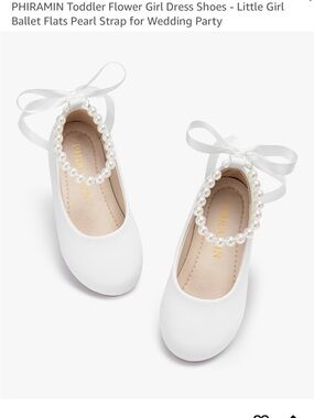 PHIRAMIN Pearl Strap White Ballet Flats